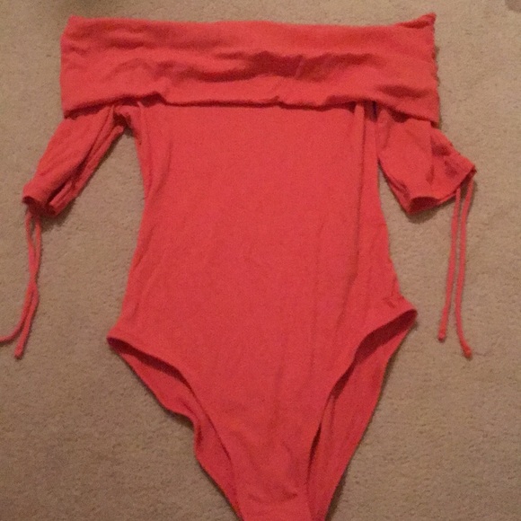 Topshop Tops - TOPSHOP peach bodysuit